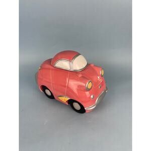 Rare Vintage Retro Coco Dooley Pink Car Cookie Jar Canister